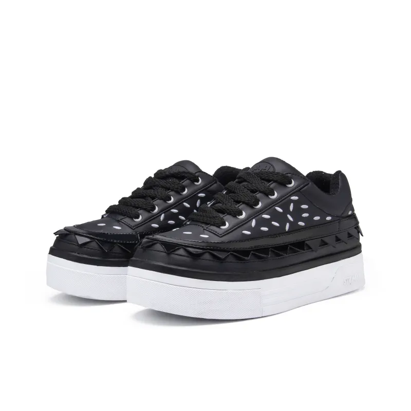 Stanair X Vandytheburger Skateboard Shoes Unisex Low Top White, Black-8