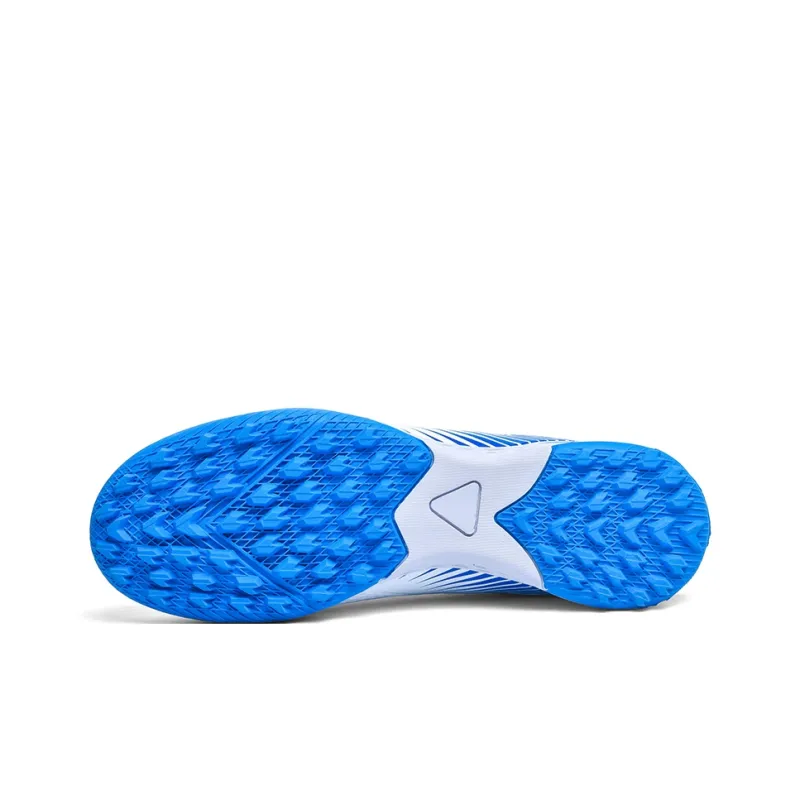 Kuding Soccer Shoes Unisex Mid Top Aqua/White Blue/Black Green-14