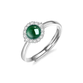 Cloudy Sky Ice Glutinous Jadeite Rings Women's