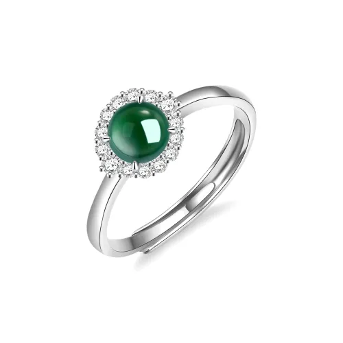 Cloudy Sky Ice Glutinous Jadeite Rings Women's