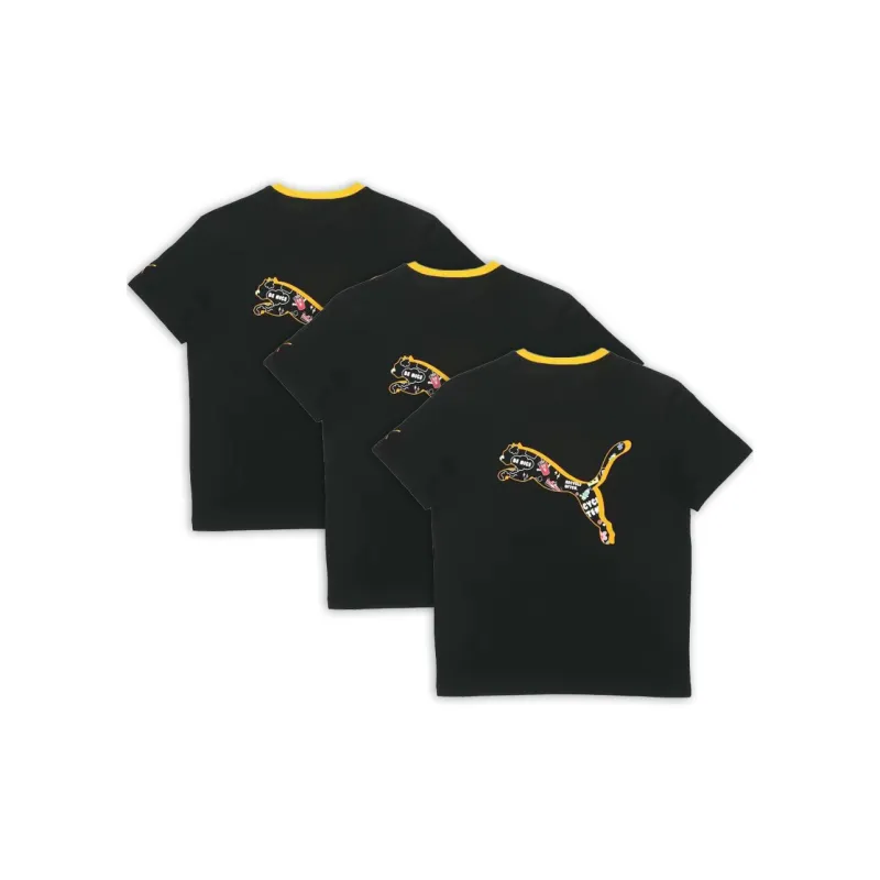 PUMA T Shirt Unisex 3 Pack Black-1