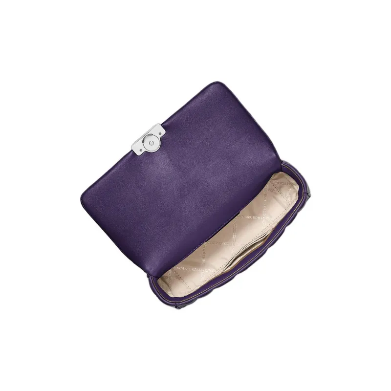 MICHAEL KORS Leather Portable Crossbody Bag Shoulder Bag Small Size Women's Purple-1