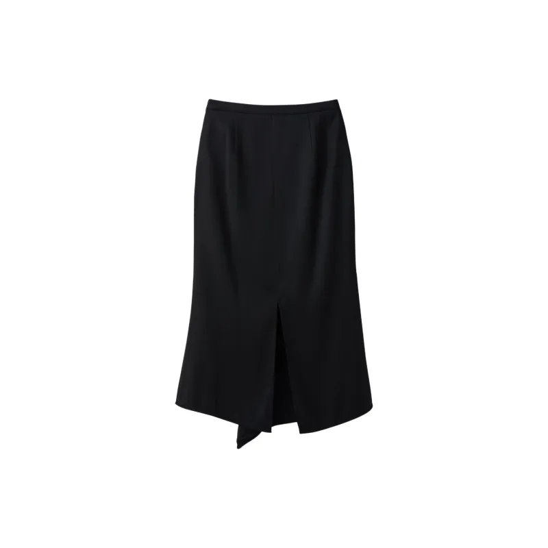 RECTO FW24 ZINNIA SLIT DETAIL FLOWING SKIRT Casual Long Skirts Women's Black-1