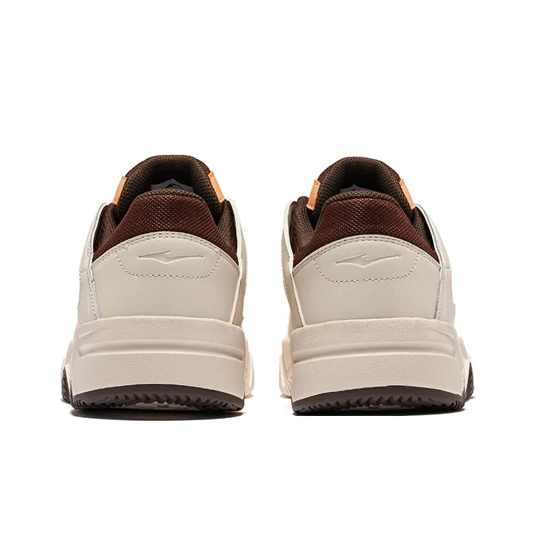 Erke Wander 2.0 Wear-Resistant Slip-Resistant Low-Top Skateboard Shoes Men's Mocha Egg Cream Gray-4
