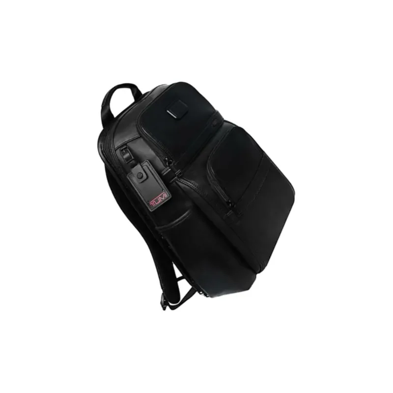 TUMI Leather Patchwork Cow Leather Backpack Men's Black-3