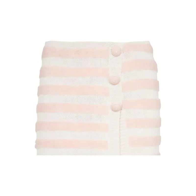 BALMAIN Short Striped Tweed Skirt-5