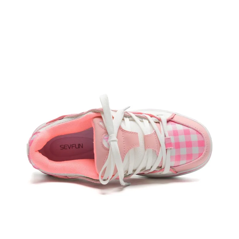 7 SEVFUN Wear resistant And Lightweight Low Top Skateboard Shoes Women's Strawberry Pink Box Included-3
