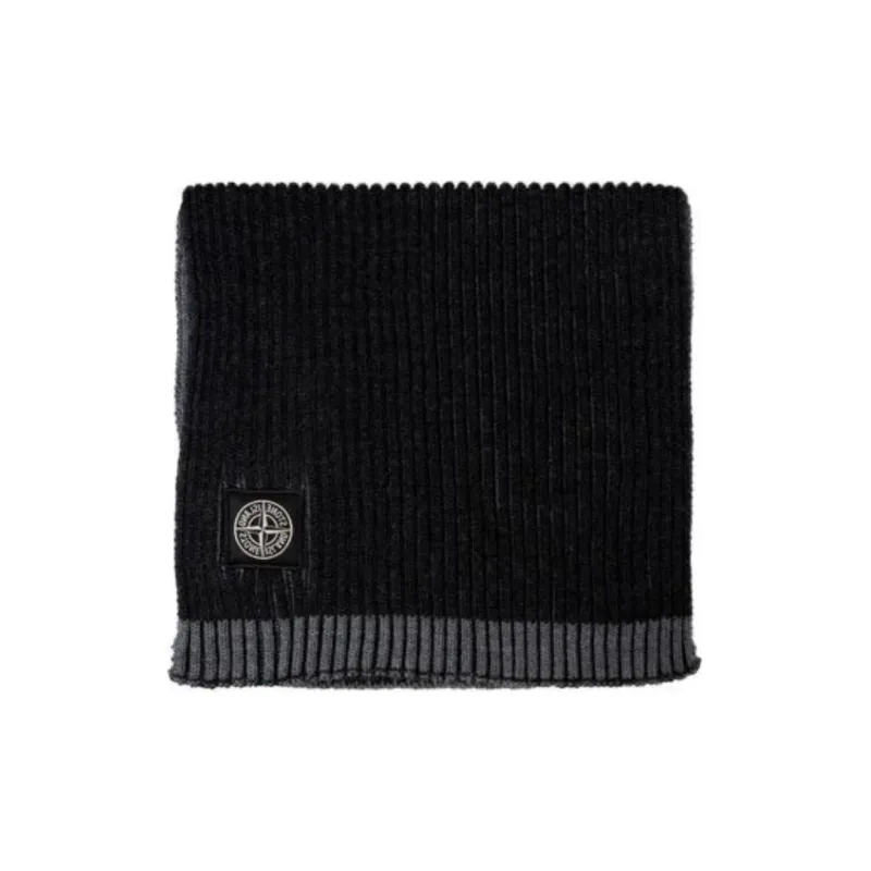 STONE ISLAND Vanise Logo Patch Ribbed Scarf-1