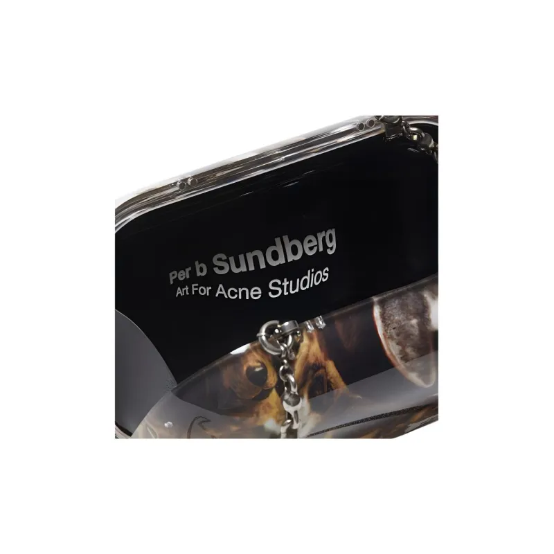 Acne Studios Per B Sundberg Collaboration Acrylic One Shoulder Crossbody Clutch Women's Cognac Brown-5