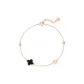 Black Agate-Four-Leaf Clover Bracelet