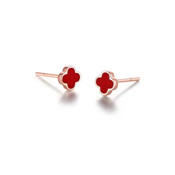 KING TAI SANG 18K Gold Stud Earrings Unisex