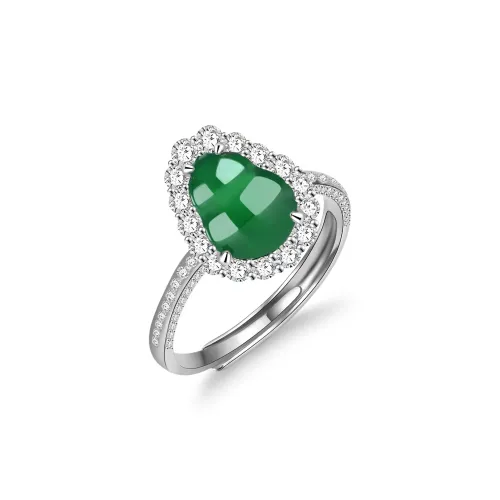 Cloudy Sky Ice Glutinous Jadeite Rings Women's