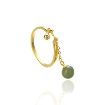 MUSHIFEN Hetian Jade Rings Green Jade Women's
