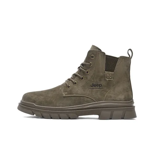 Jeep Ankle Length Martin Boot Men's Khaki