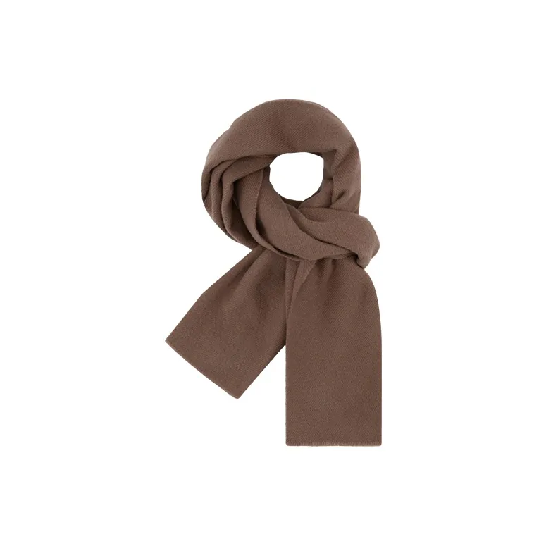 CALVIN KLEIN Sheep Wool Knit Scarves Women's Light Coffee-0