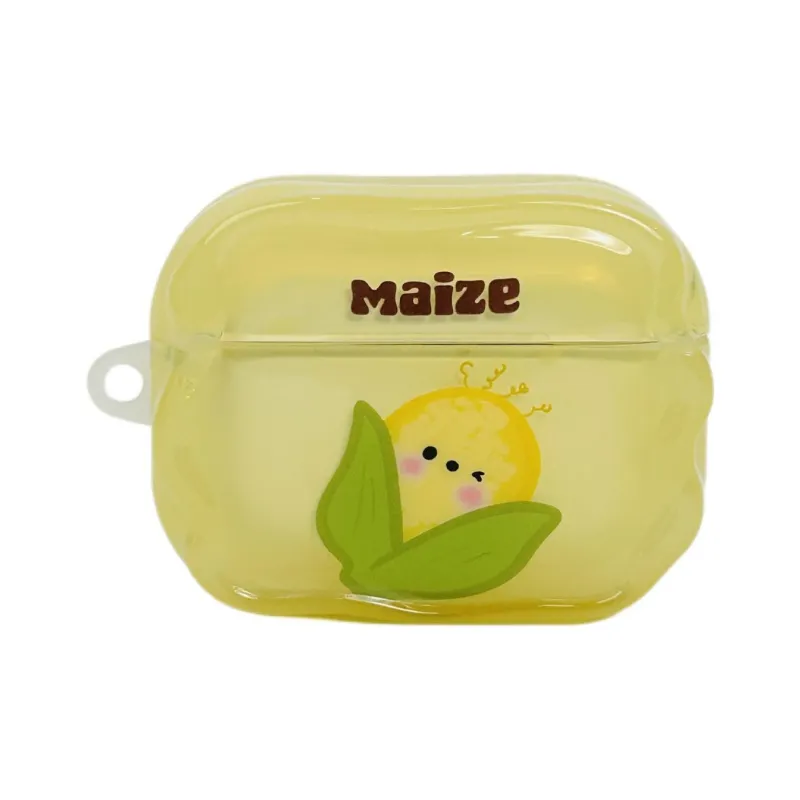 Sopi Compatibility With Apple AirPods Pro 2/AirPods Pro/AirPods 3/2 TPU Wave Edge Corn Emoji Headphone Cases-0