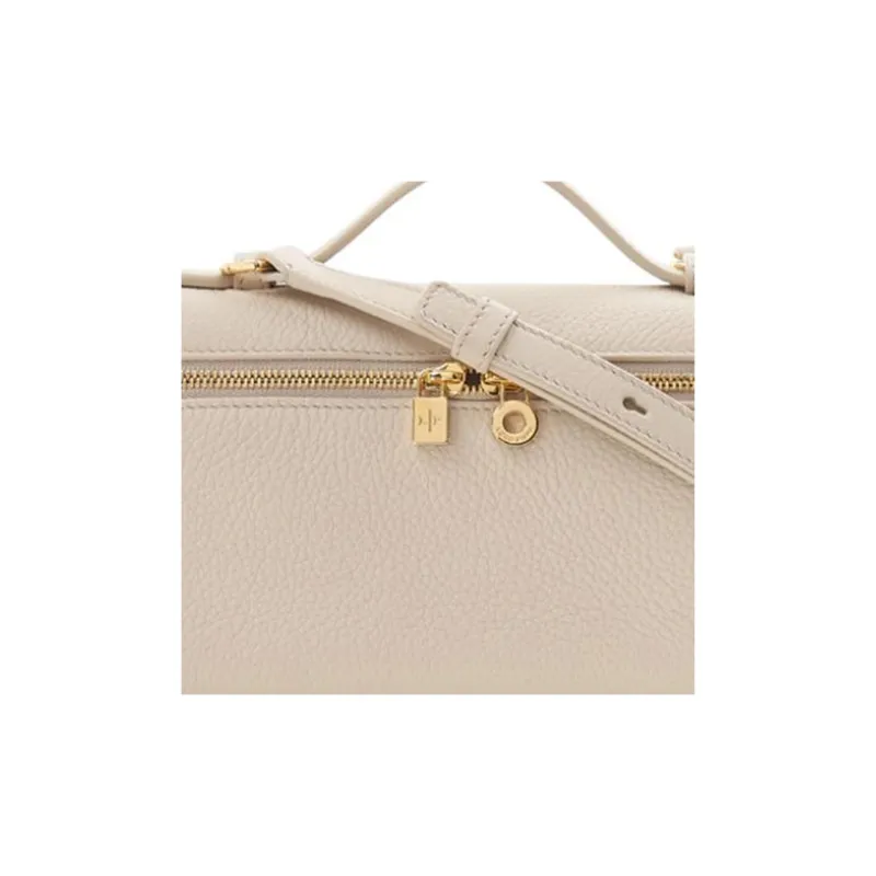 Loro Piana ExtraPocket Cow Leather Makeup Bag, Shoulder Bag, Crossbody Bag, Handbag Women's Light Travertine-4