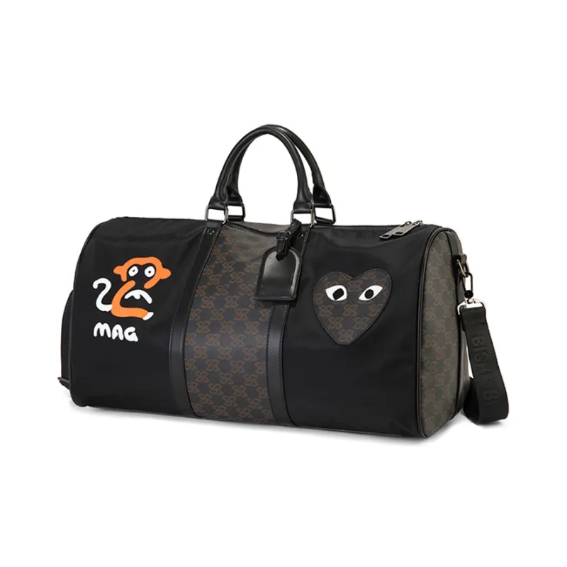 CLEVER& KETCH PU Travel Bags Gym Bags Handbags Unisex Khaki/Black-3