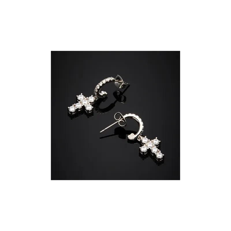CHIARA FERRAGNI Zircon, Rhinestones, 18K Gold Plating Italian Luxury Earrings, Advanced Earrings Unisex Gold-10