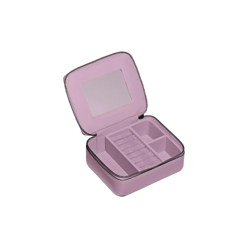 COACH Jewelry Bo Smooth Leather Jewelry Box Storage Bag Makeup Case Mini Women's Lilac Purple-2