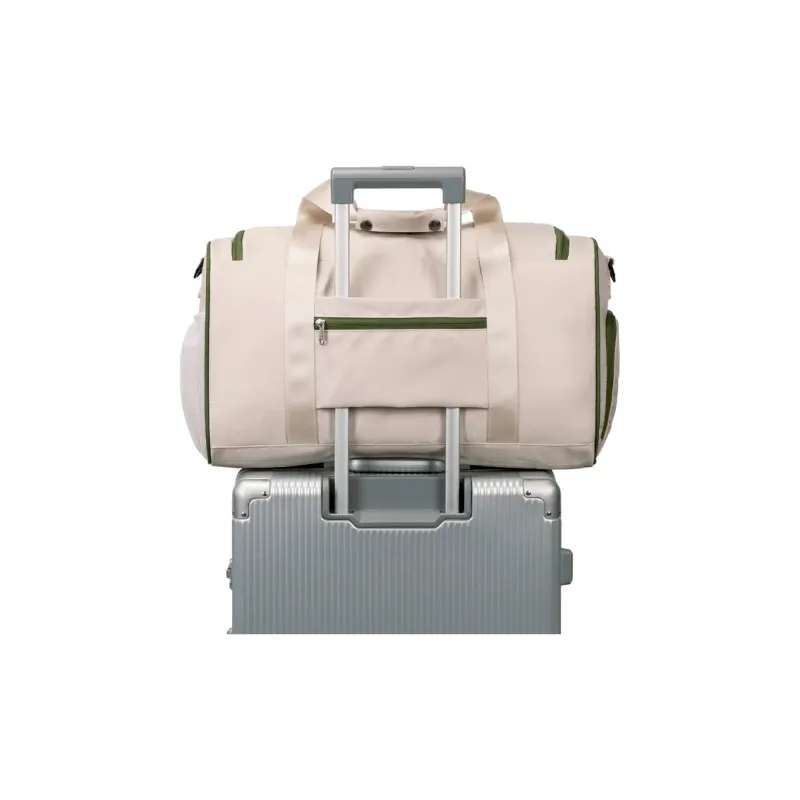 ZUOFEIFAN Nylon Crossbody Bag Travel Bag Women's Beige With Green-6