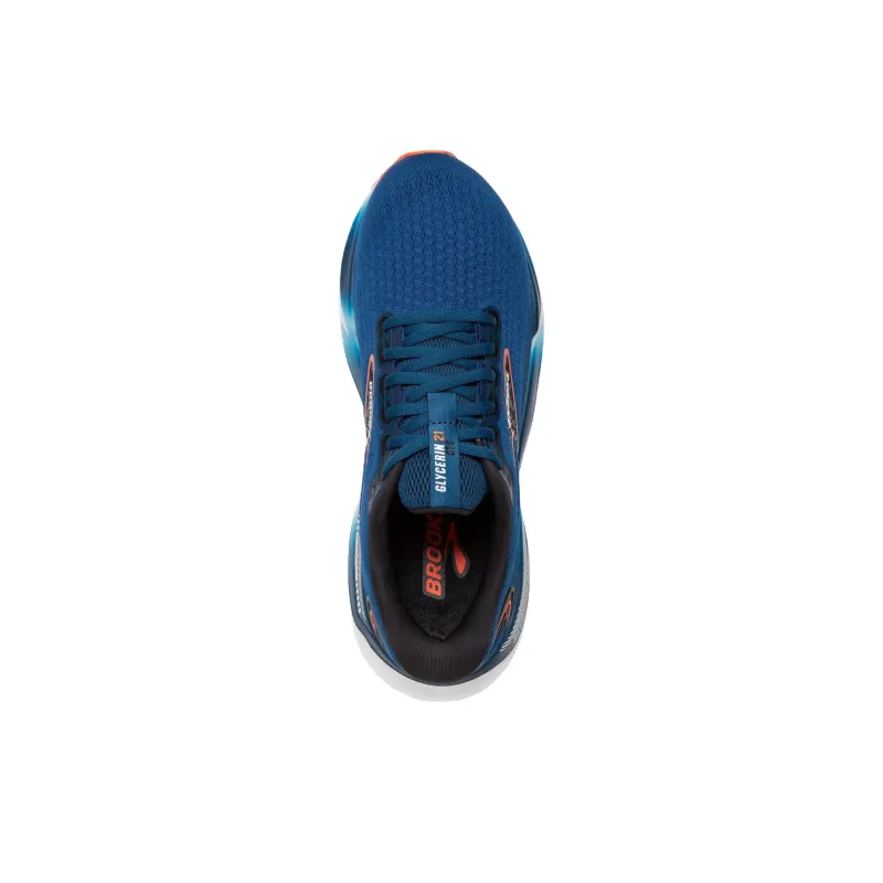 Brooks Anti Slip Wear Resistant Low Top Casual Running Shoes Men's Blue-3