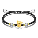 Scarf Puppy Silver Bracelet[Black Cord]