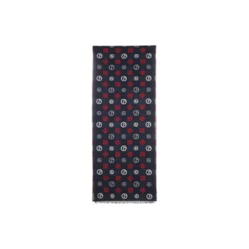 GIORGIO ARMANI Wool Cashmere Silk Knit Scarves Men's Blue