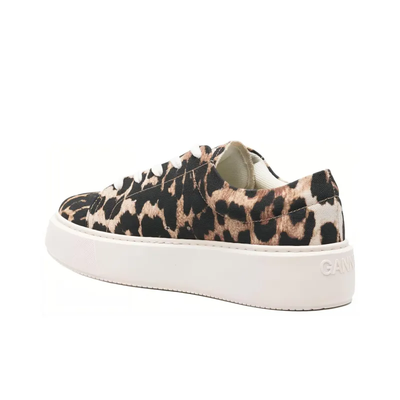 GANNI Leopard-print Flatform Sneakers-3