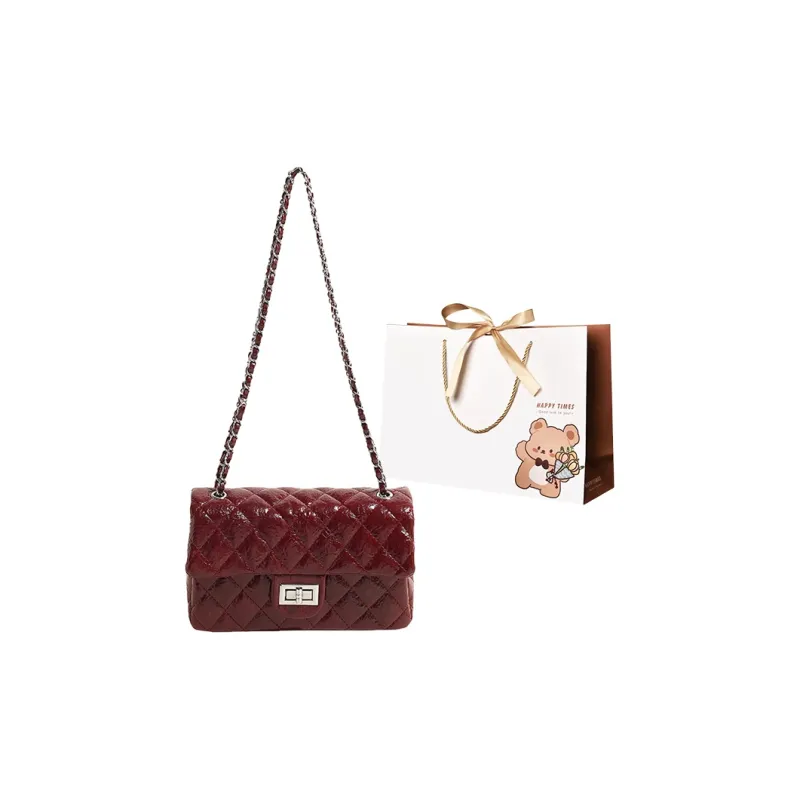ERANGBEAR PU Shoulder Bag Regular Women's Leopard Print/Black/Red-4