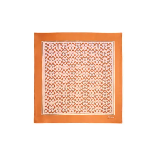 COACH Mulberry Silk Scarves Women's Orange