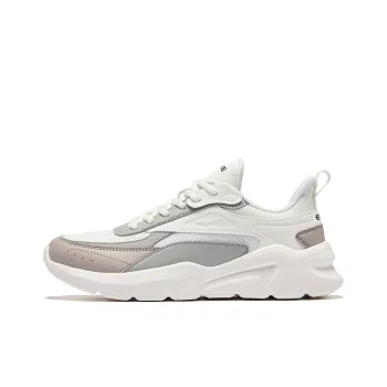 Erke Wear Resistant Slip Resistant Low Top Casual Shoes Women's Microcrystal White Light Gray