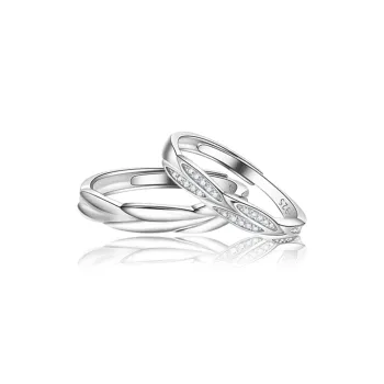 MAGICPOLE 925 Sterling Silver Zircon Rings Unisex Silver Official White Box