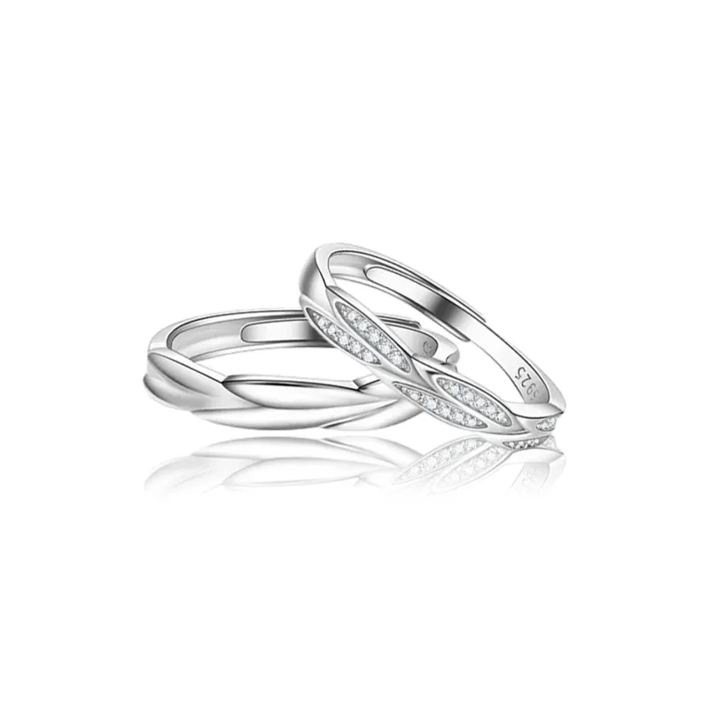 MAGICPOLE 925 Sterling Silver Zircon Rings Unisex Silver Official White Box-4