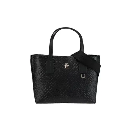 Tommy Hilfiger Polyurethane Tote Bag, Shopping Bag, Shoulder Bag, Crossbody Bag, Handbag Regular Women's Black