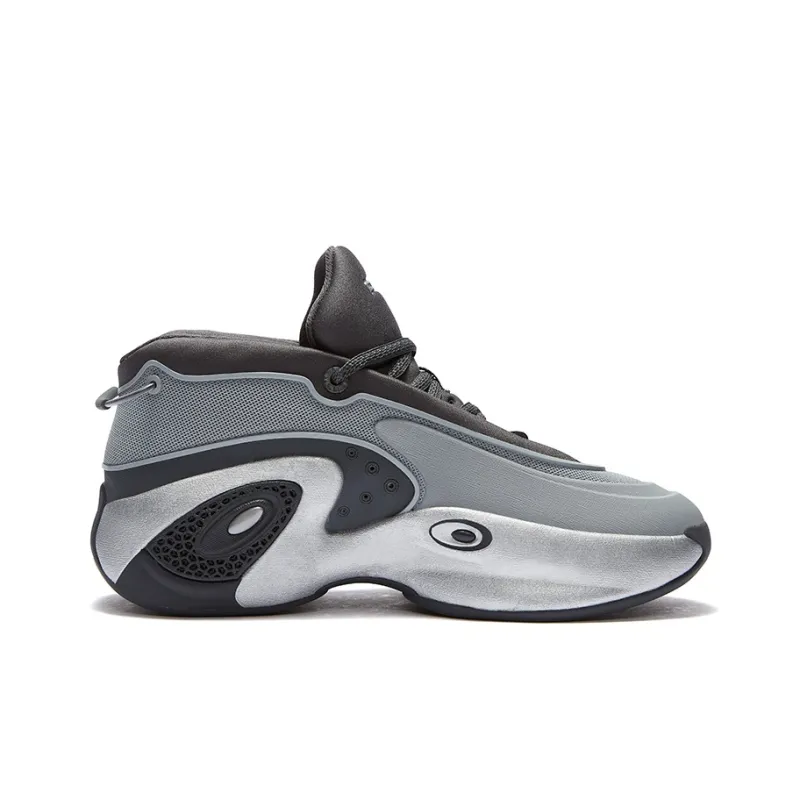 FILA FUSION Wear-Resistant Mid-Top Vintage Basketball Shoes Men's Castle Gray-1