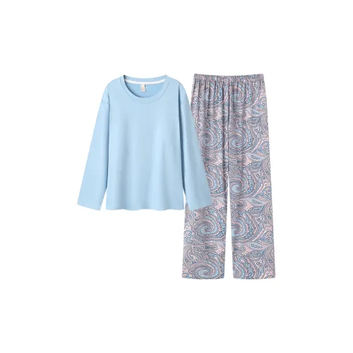 Follow The United States Pajama Set Women's Light Blue