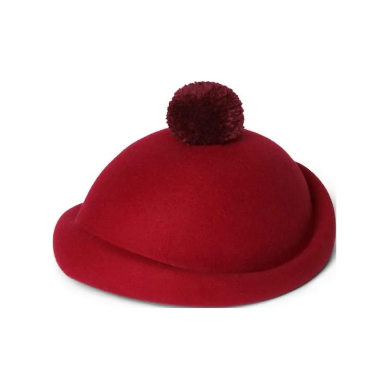 GUCCI Wool Velvet Ball Beanies Kids' Red-2
