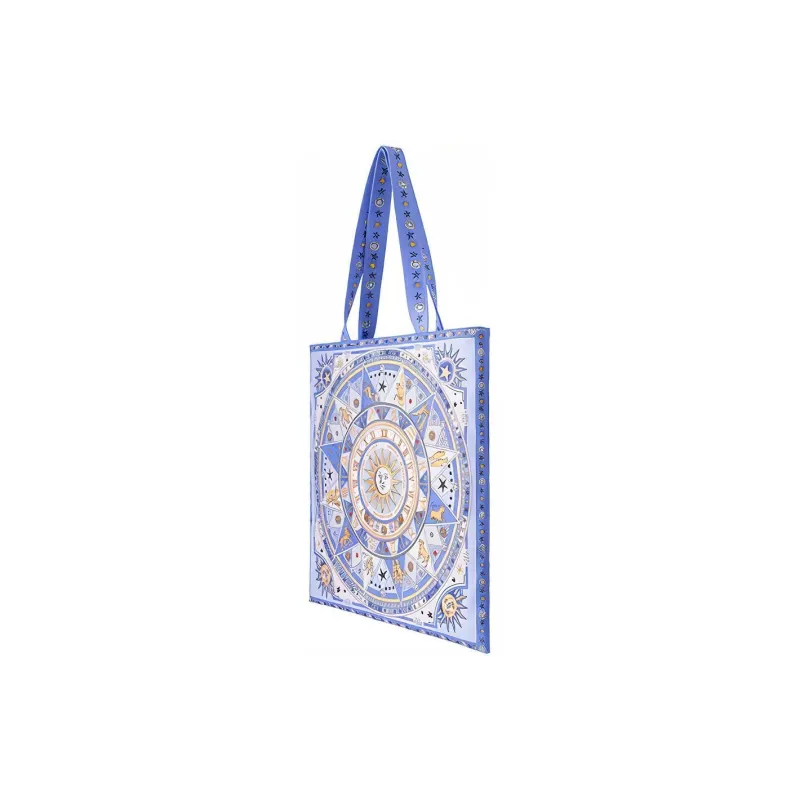 MAH Polyester One Shoulder Handbag Medium Size Unisex Chessboard Starlight Blue-1