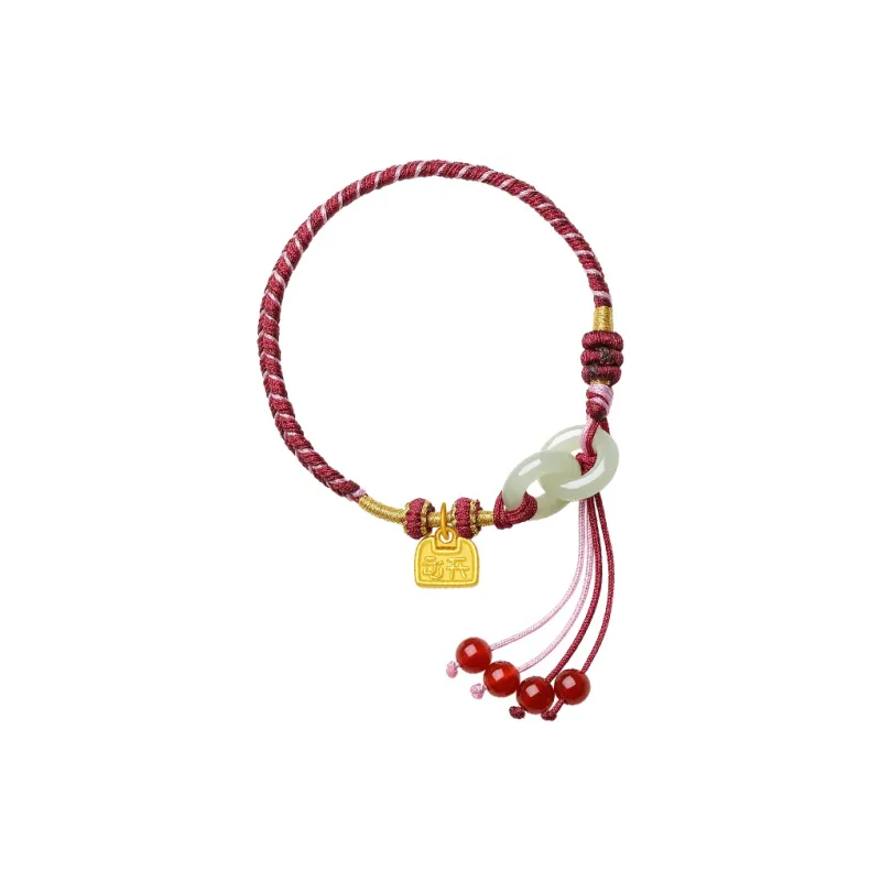 ZHOU LIU FU Hetian Jade Bracelets Green Jade Unisex-2