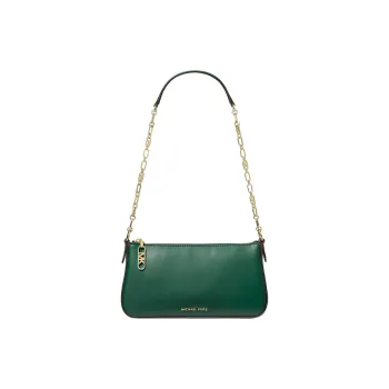MICHAEL KORS Leather Handbag Shoulder Bag Medium Size Women's Dark Green