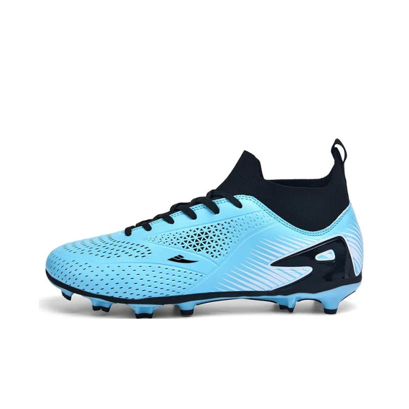 Kuding Soccer Shoes Unisex Mid Top Aqua/White Blue/Black Green-0