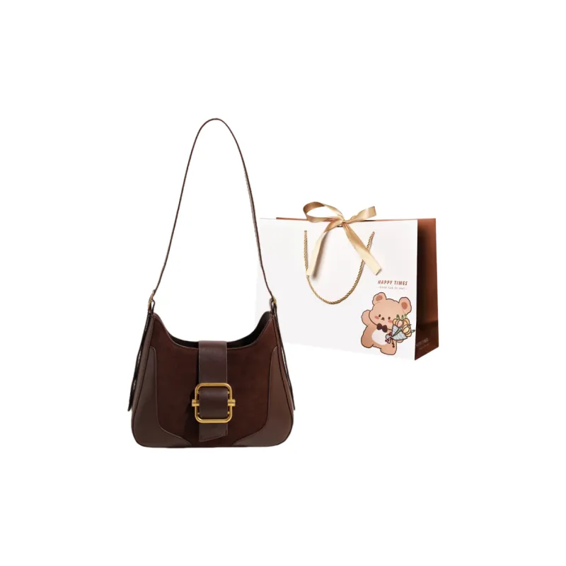 ERANGBEAR Suede Shoulder Bag Women's Multicolor-2