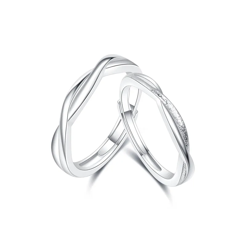 LAOYINFANG Sterling Silver Couple Rings Unisex-1
