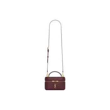 SAINT LAURENT Lambskin Portable Crossbody Bag, Shoulder Bag Women's Cabernet Sauvignon Red