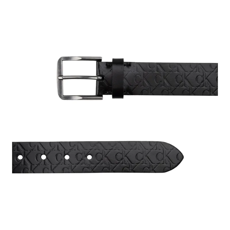 CALVIN KLEIN Blended Material Leather Belts Men's Space Black 3.5cm-1