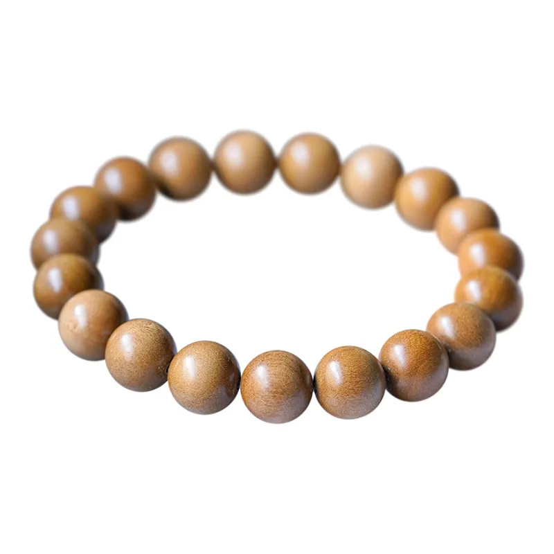 FANGYUANXIAOFU Laoshan Sandalwood Premium Wooden Product Plain Loop Beaded Bracelet Unisex-8