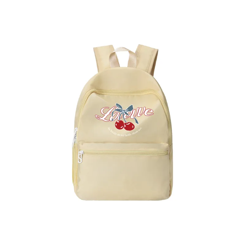 LOVVVVE Polyester Backpack Women's Beige Yellow-0