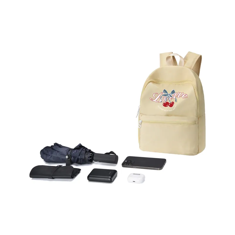 LOVVVVE Polyester Backpack Women's Beige Yellow-4