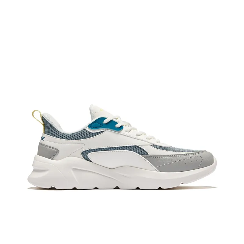 Erke Qiuyue Cushioning Wear-Resistant Low-Top Casual Shoes Men's Pale Blue Microcrystal White-1